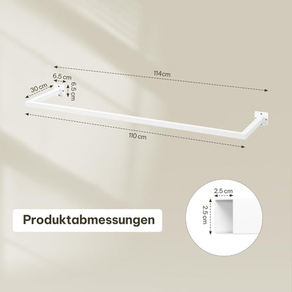 Kleiderstange zur Wandmontage (114 cm, industrial), Weiß 114 cm