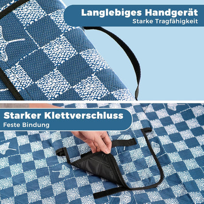 Faltbare Outdoor-Picknickdecke, 200 x 200 cm (Rechteckig) Jeansblau