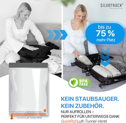12 Stück Vakuumbeutel zum Rollen, 12 Beutel - (3S,4M,3L,2XL) (zum Aufrollen))