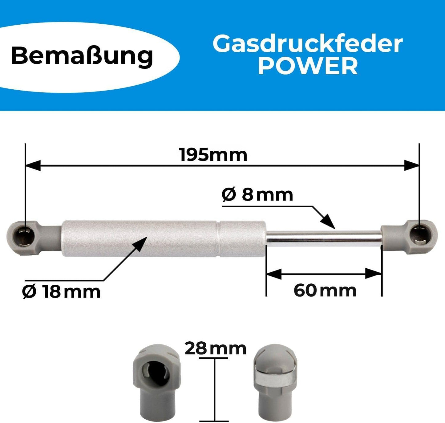 2 Stück Gasdruckfeder Ersatz für Lift-O-Mat, 1 Paar 450 N