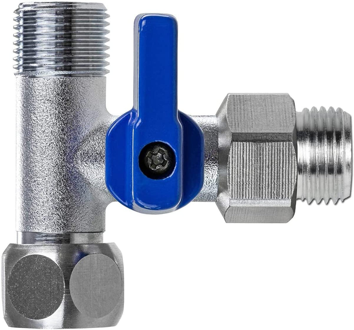Absperrventil T-Stück Adapter für Wasserfilter, 3/8 AG x 3/8 AG x 3/8 ÜM