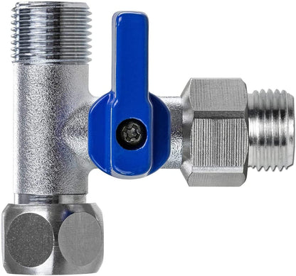 Absperrventil T-Stück Adapter für Wasserfilter, 3/8 AG x 3/8 AG x 3/8 ÜM