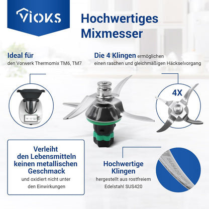 Ersatzmesser für Thermomix TM6 Küchenmaschine, Mixmesser