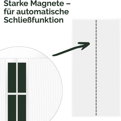 Fliegenvorhang mit Magnetverschluss, Weiss 120 x 240 cm