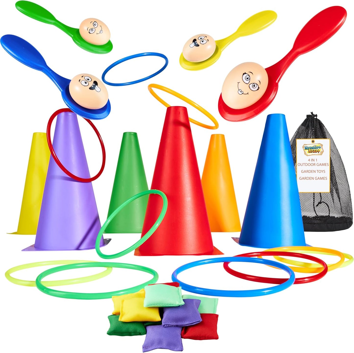 Outdoor-Spieleset für Kinder (4-in-1 Set), 4 in 1 Set