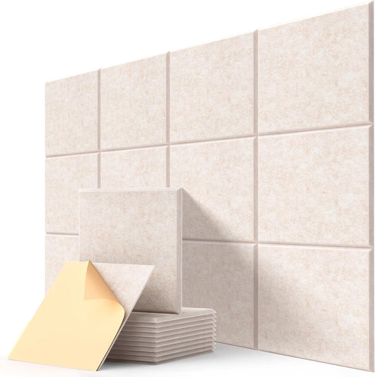 12 x selbstklebende Akustikplatten, Beige