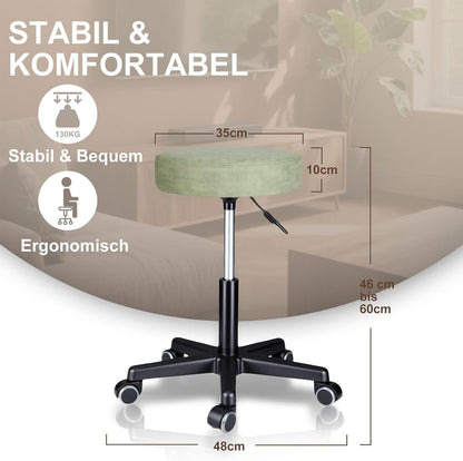 Rollhocker höhenverstellbar, 360° drehbar, ergonomisch, Grün