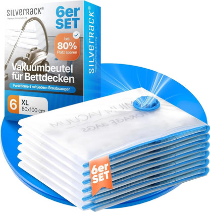 6-teiliges Vakuumbeutel-Set für Bettdecken, 6x Beutel - (6xXL (80x100 cm))