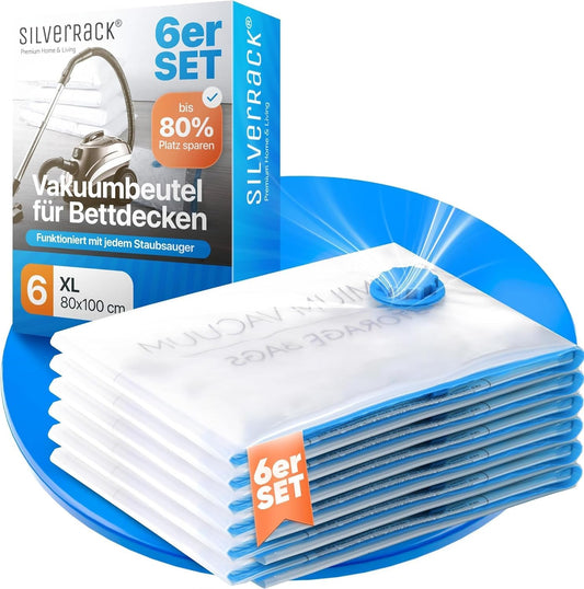 6-teiliges Vakuumbeutel-Set für Bettdecken, 6x Beutel - (6xXL (80x100 cm))