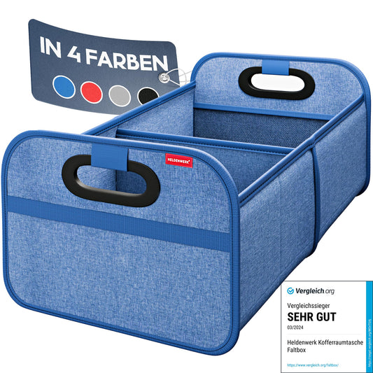Faltbare Kofferraumtasche mit Anti-Rutsch-Klett, Blau