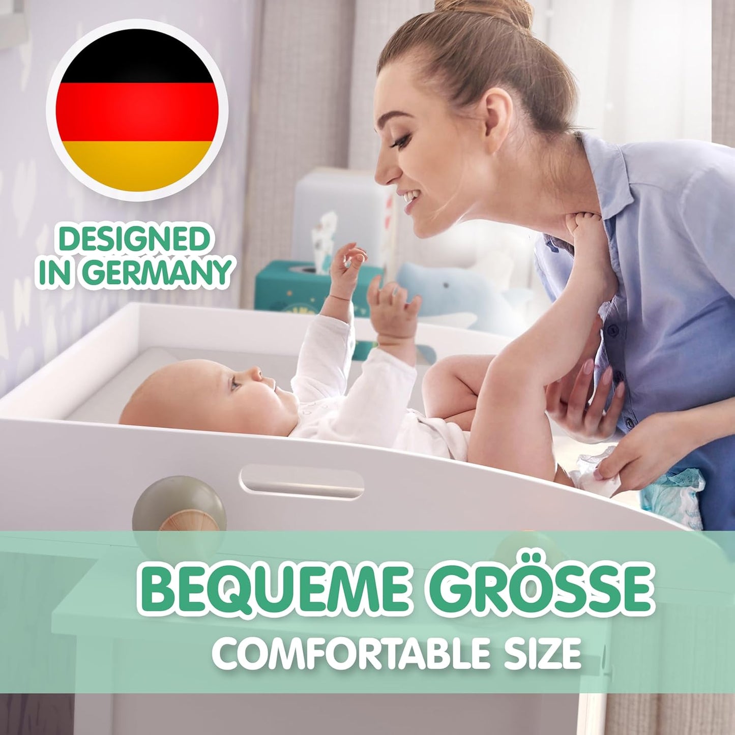 Universal Wickelaufsatz für IKEA Kommoden 77×76×12 cm