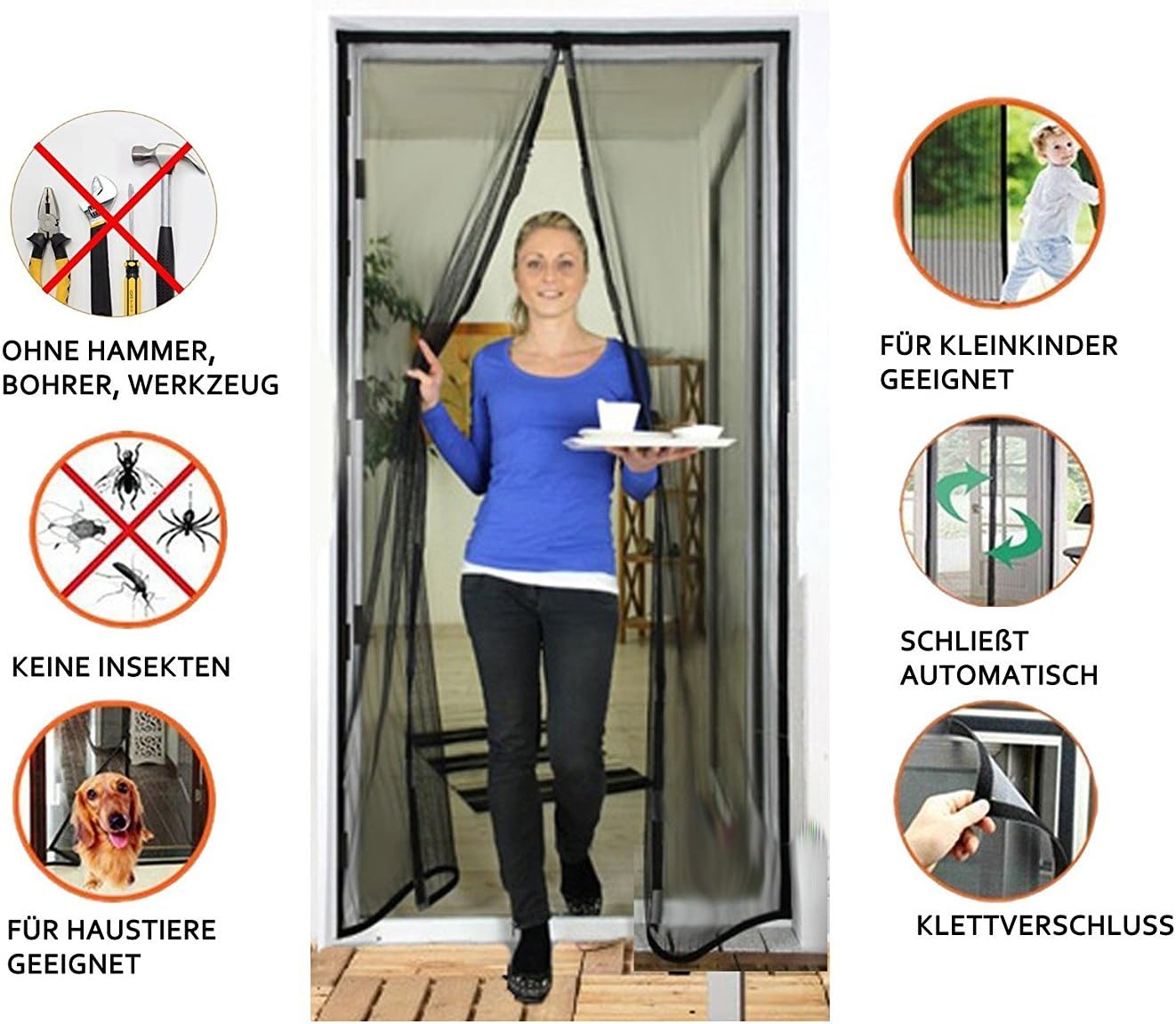 Magnetvorhang für Insektenschutz (70x210 cm), 70x210