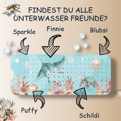 Antirutsch-Badewannenmatte Rochen Unterwasserwelt, 100 x 40 cm (Rechteckig) Rochen Unterwasserwelt Grün