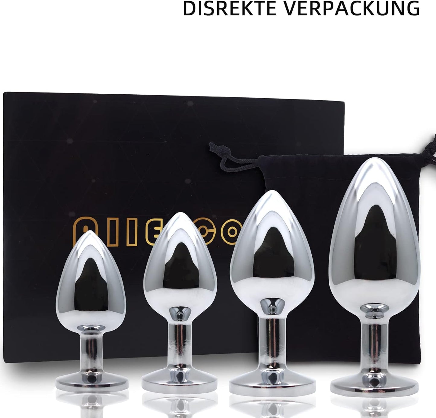 4-teiliges Analplug-Set, Anfänger geeignet, Blau-4set