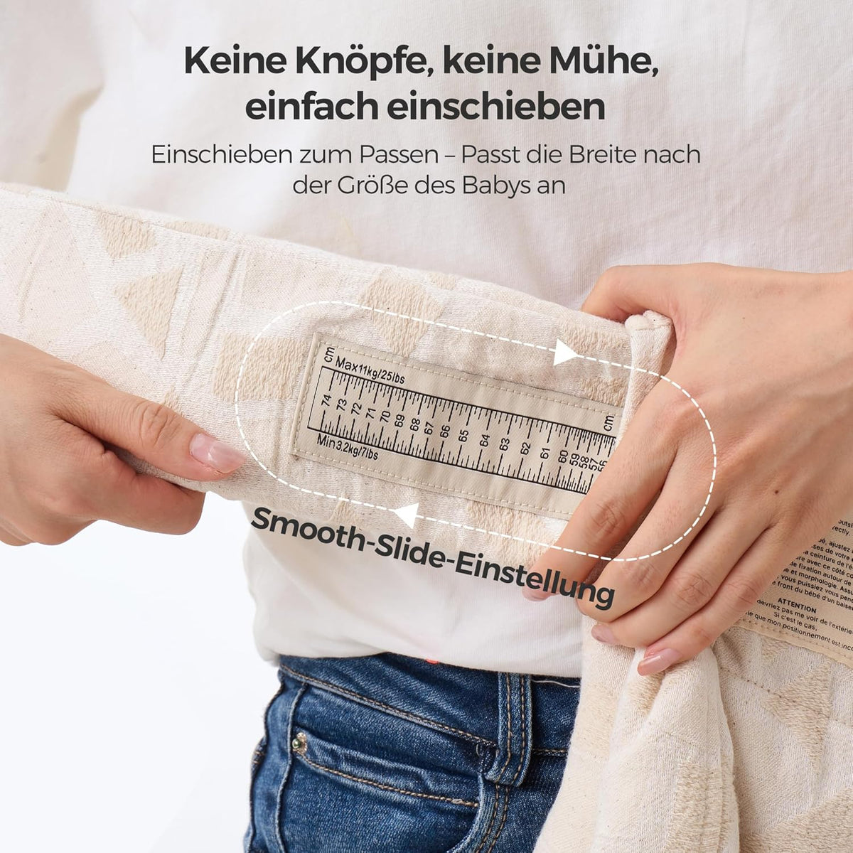 Ergonomische Babytrage mit Nackenstütze, Grau