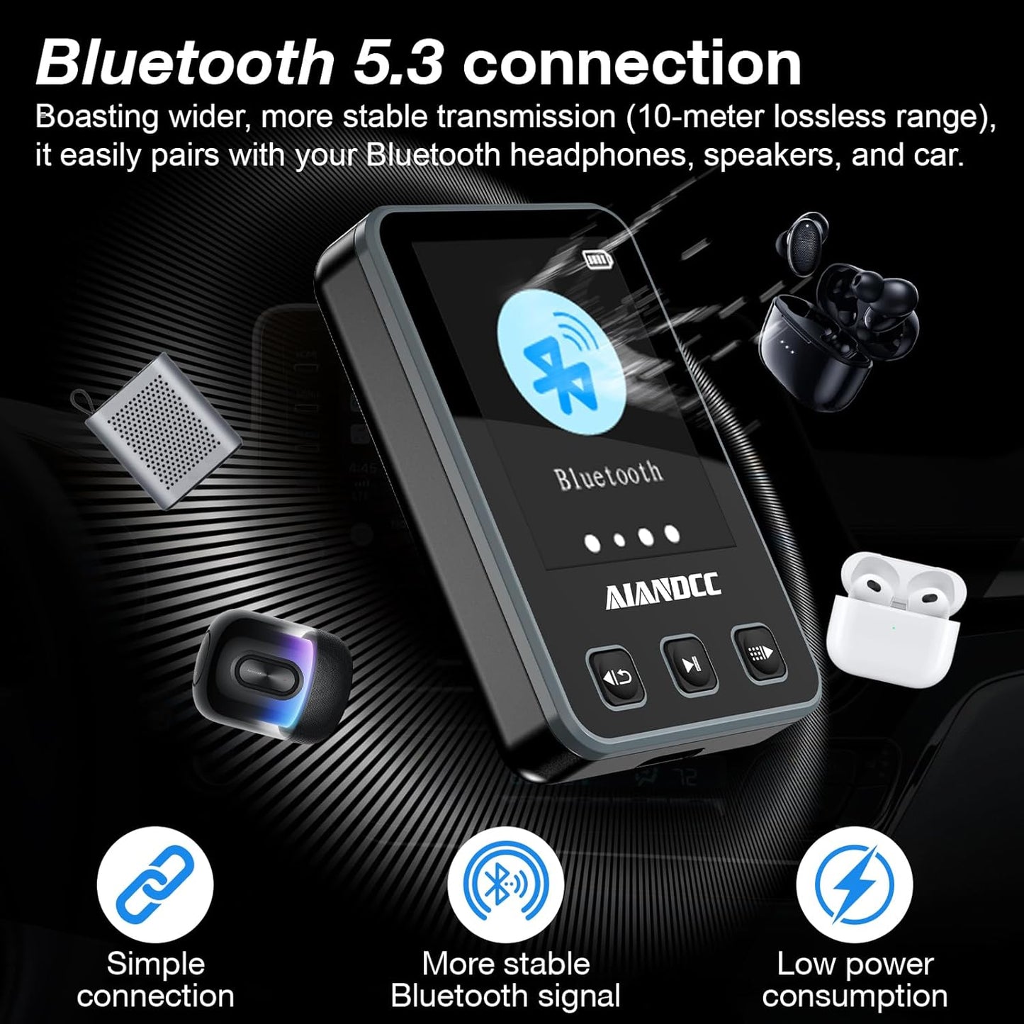 MP3 Player mit Sport Clip & Armband, Schwarz