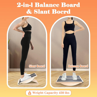 Schräg- & Balance-Board, 2-in-1 Slant Board & Balance Board