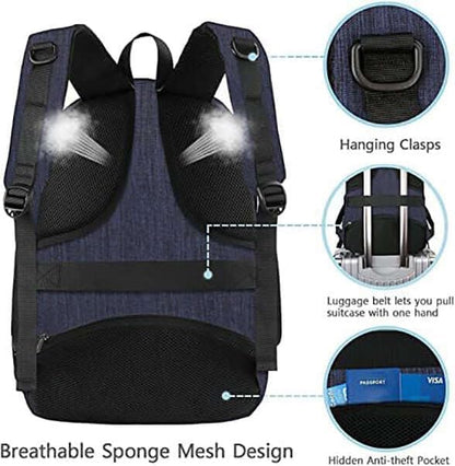Laptoprucksack mit USB-Anschluss, 15,6 Zoll / Blau