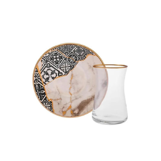 12-teiliges Teeservice für 6 Personen, Mehrfarbig 13 cm x 10 cm