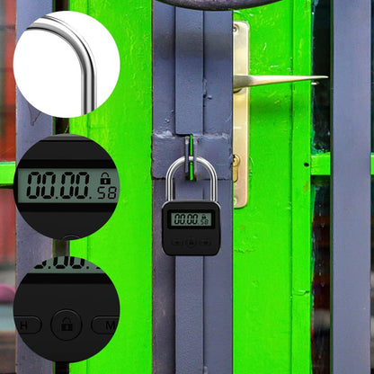 Digitales Zeitschloss mit LCD-Display, 99h Timer, Schwarz