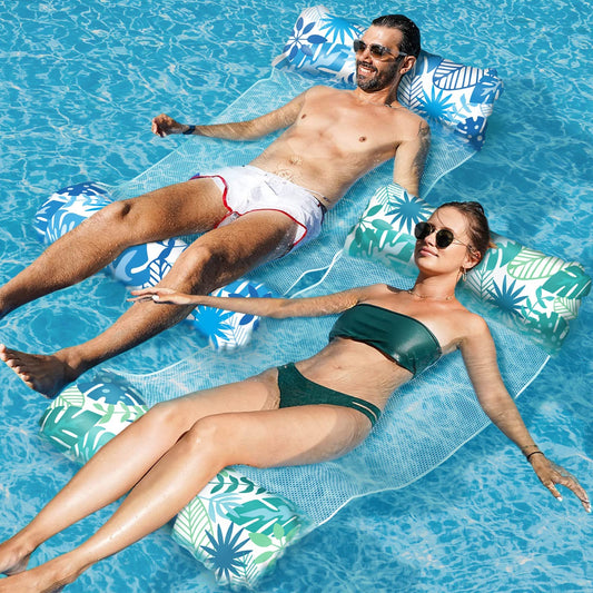 4-in-1 Wasserhängematte, 2 Stück, (Blau & Grün)