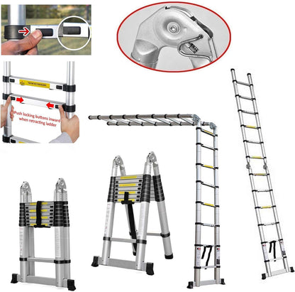 Teleskopleiter mit Stabilisator, 5M/2.5M+2.5M