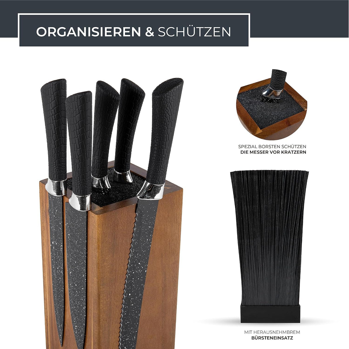 Magnetischer Messerblock, Akazienholz|Messerblock