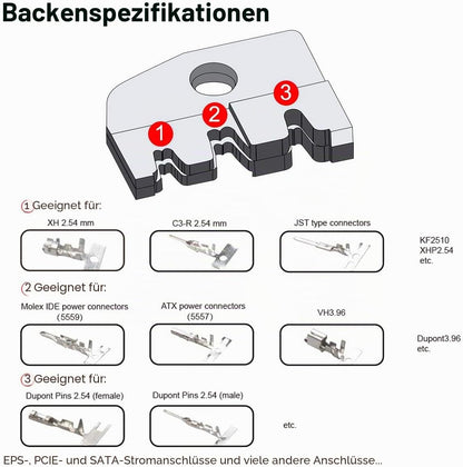 Crimpzangen mit Steckverbindern, 0.1-1 mm² Set