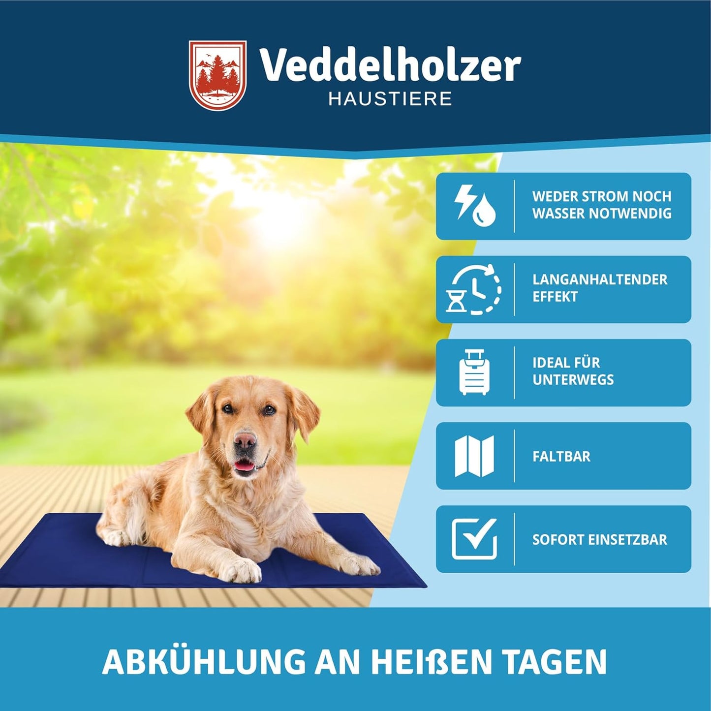 Selbstkühlende Hundematte, extra dick, M 50 x 65 cm