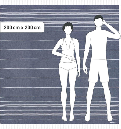 Hamamtuch, 05 Navy - Sultan 200 x 200 cm