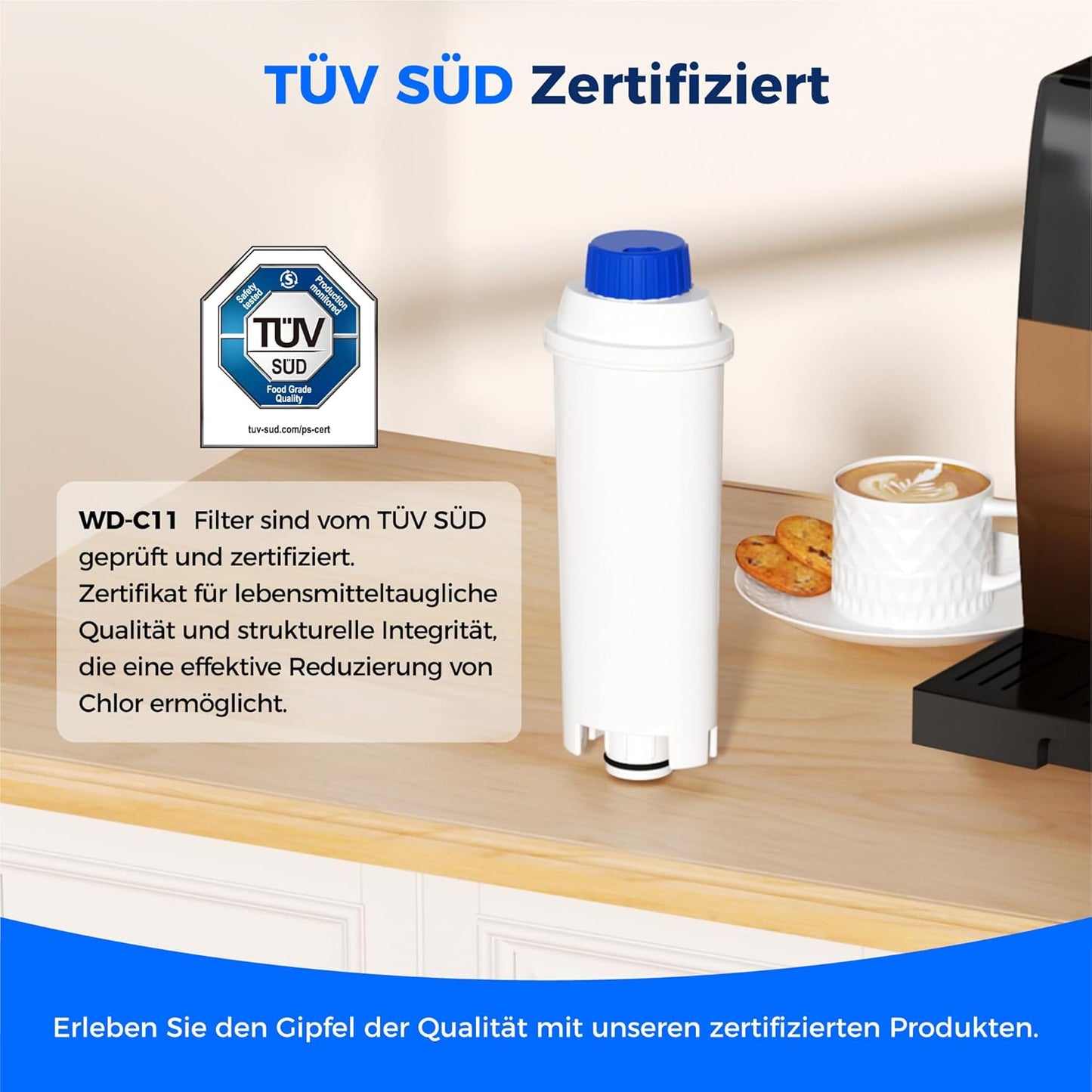 8er-Set Filterkartuschen für De'Longhi Kaffeemaschinen, Basic 8 Stück (1er Pack)