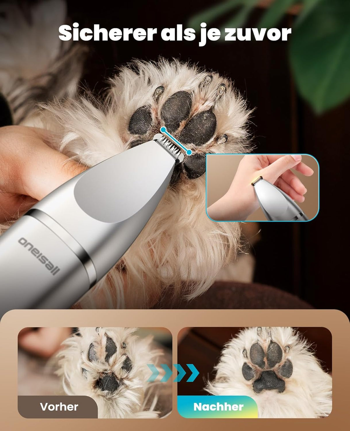 4-in-1 Hundeschermaschine mit Pfotentrimmer