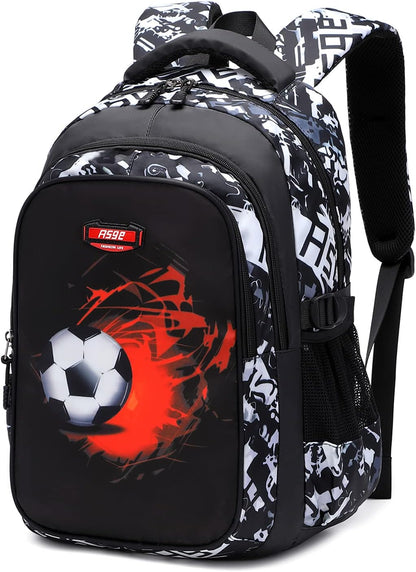 Schulrucksack mit Fussballmotiv, Grau M