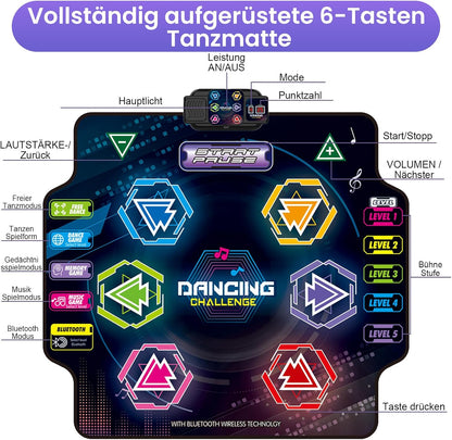 Tanzmatte für Kinder mit LED & Bluetooth (5 Modi)