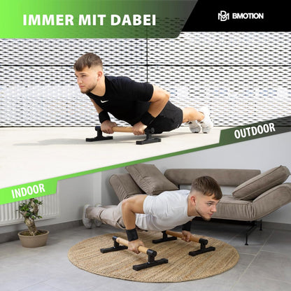 Parallettes Liegestützgriffe mit Handgelenksbandagen