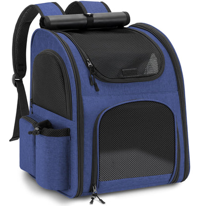 Hunderucksack bis 10kg mit Netzfenster, Blau