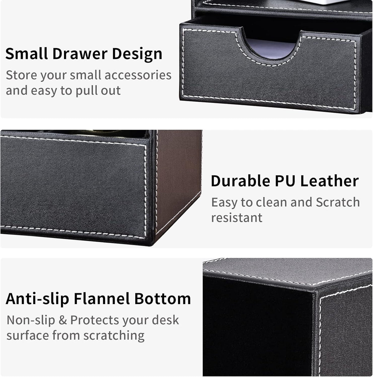 Schreibtisch Organizer mit 7 Fächern, Schwarz