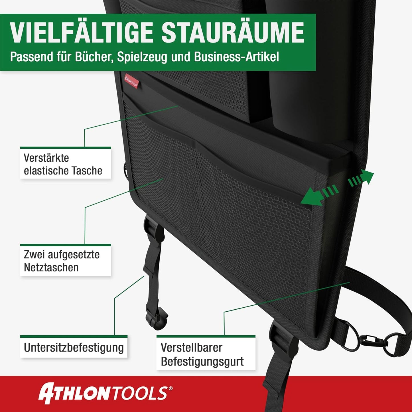 2er-Set Auto Rücksitz Organizer, Schwarz / 2er-sparset