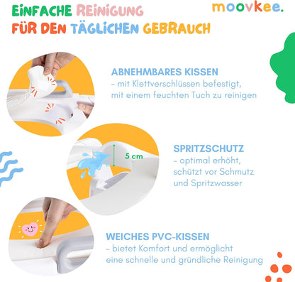 Höhenverstellbarer Toilettentrainer mit Treppe, Grau