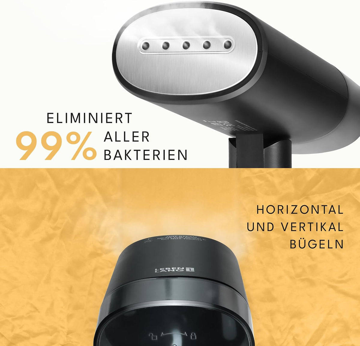 Reise-Dampfglätter LB5267, Schwarz - 900w & 120ml