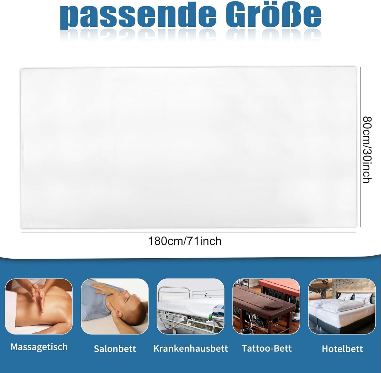 Einweg Spannlaken für Massageliegen, Weiss