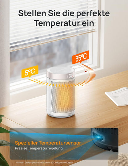 Heizlüfter mit Thermostat, Weiss WLAN