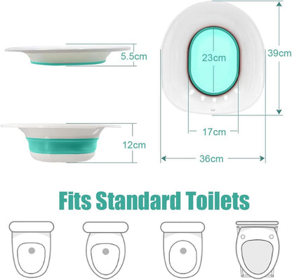 Faltbares Sitzbad mit Spülung für Toilette