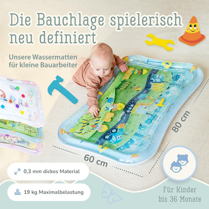 TummyTime Wassermatte Baustelle XXL, Baustelle (himmelblau)