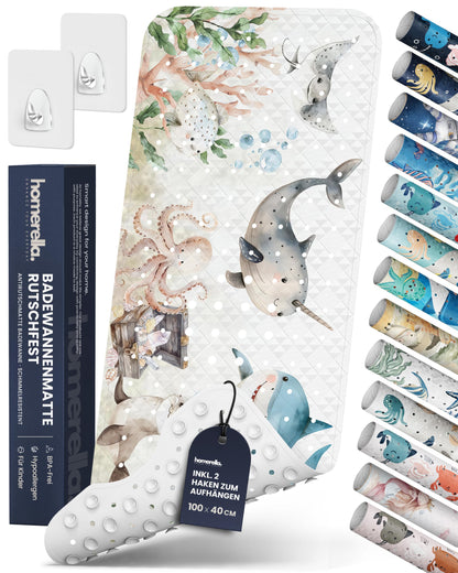 Rutschfeste Badewannenmatte, Light Aqua
