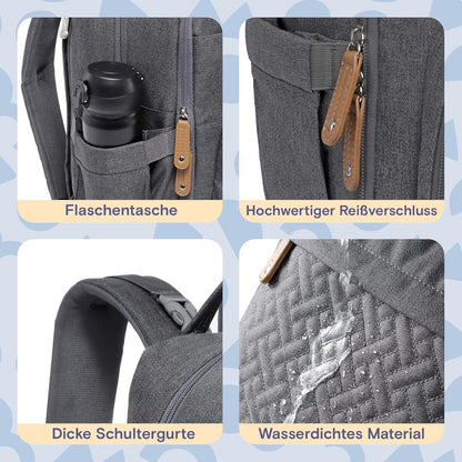 Wickelrucksack mit Wickelauflage, Dunkelgrau05