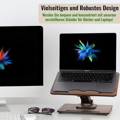 Verstellbarer Buch- und Laptop-Ständer aus Holz