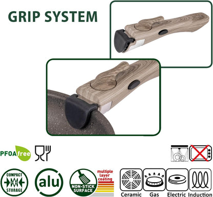 Camping-Kochgeschirr-Set, Alu-Topfset Ø 18-cm 5+1-teilig