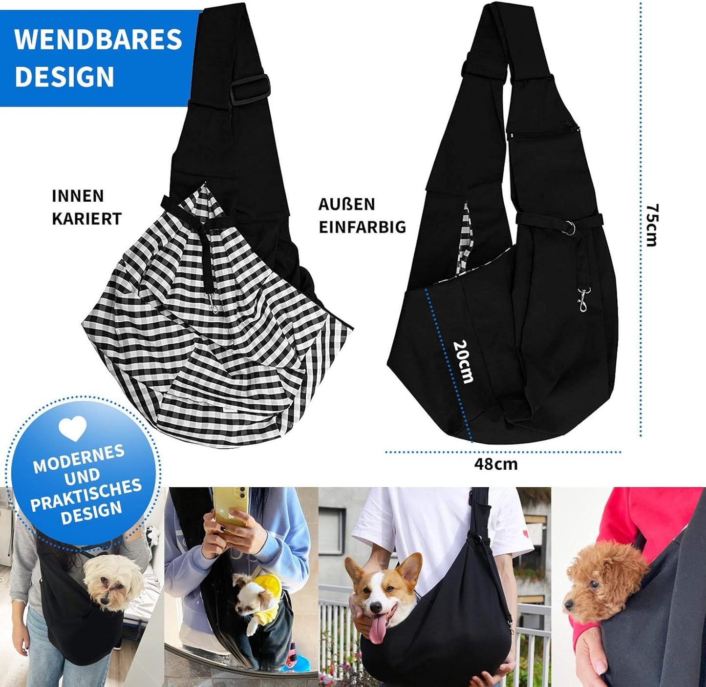 Hundetasche, schwarz
