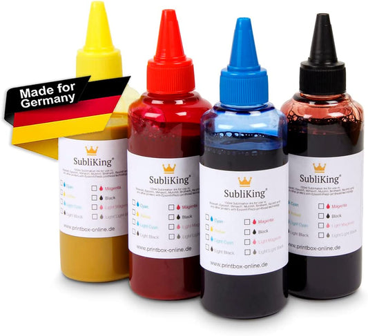 4x 100ml Sublimationstinte, 4x 100ml Sublimationstinte, cyan, magenta, gelb, schwarz